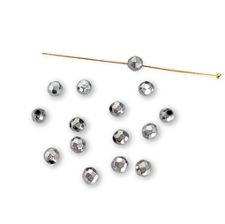 15 stk. 4 mm Hæmatit, Sølvfarvet perler